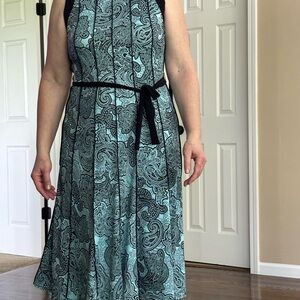 Perceptions Blue Halter A-Line Midi Dress